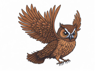 owl cartoon vector illustration white background