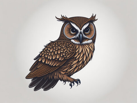owl cartoon vector illustration white background