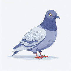 pigeon, cartoon, vector, illustration, white, background