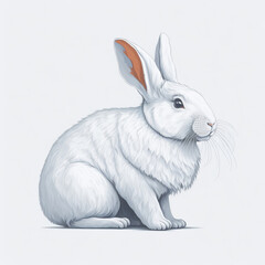 rabbit, vector, illustration, white, background