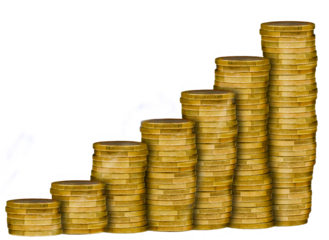 Digital png photo of diagram of coins on transparent background