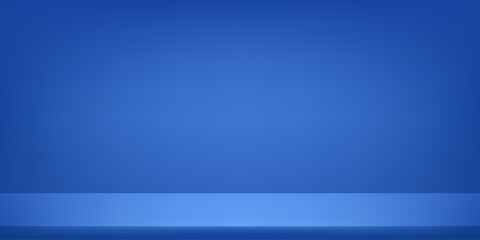 Empty blue studio room background. Space for selling products on the website. Template mock up for display of product. Vector illustration.