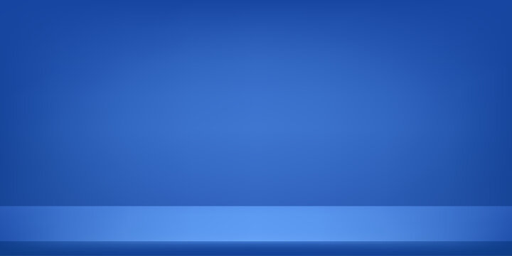 Empty blue studio room background. Space for selling products on the website. Template mock up for display of product. Vector illustration.