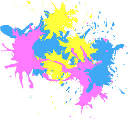 Digital png illustration of colourful stains on transparent background