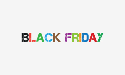 Black Friday typography banner. Template for Black Friday sale banner design. Vector design