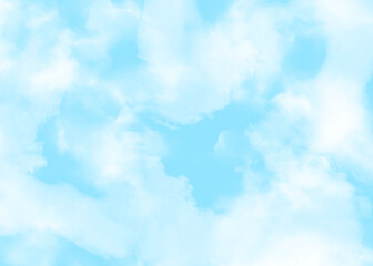 Fototapeta na wymiar blue sky watercolor painting background