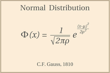 Normal Distribution. Education. Science. Formula. Vector illustration.
