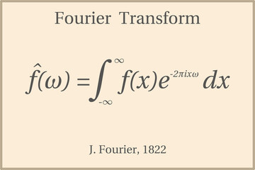 Fourier Transform. Education. Science. Formula. Vector illustration.