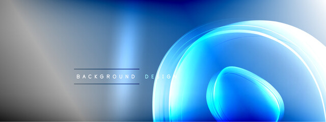 Vector abstract background - liquid transparent bubble shapes on fluid gradient with shadows and light effects