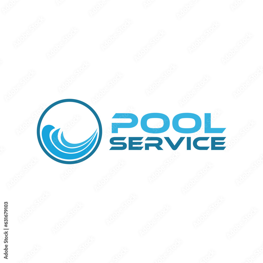 Wall mural pool service company logo design