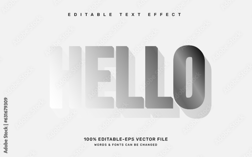 Fototapete fade hello editable text effect template