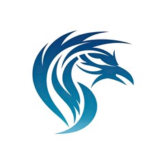 Fototapeta na wymiar blue dragon logo template created using generative AI tools