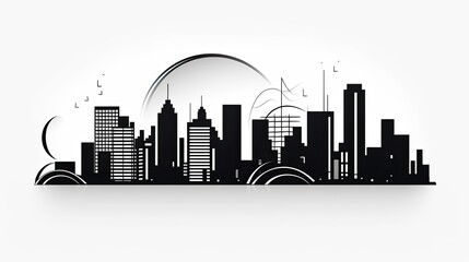 Fototapeta premium city skyline - illustration created using generative AI tools