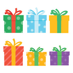 Gift box vector icon set sign symbol illustration