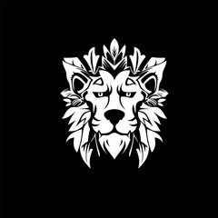 Jungle's Luxurious King Floral Lion Logo