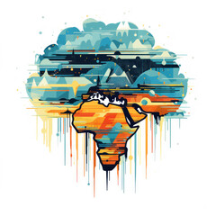 Africa tribal art concept web banner background