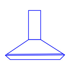 Blue Kitchen extractor fan icon isolated on white background. Cooker hood. Kitchen exhaust. Household appliance. Random dynamic shapes. Vector Illustration. Editable stroke.