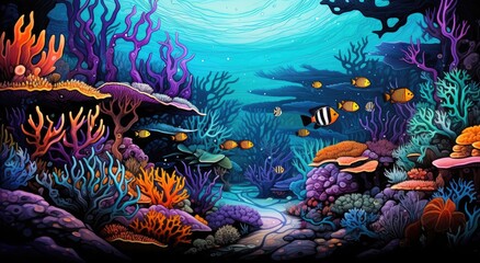 Fototapeta na wymiar Corals in the water