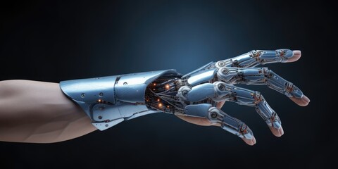 Futuristic collaboration, evolution of three-dimensional robotics and artificial intelligence, innovative cyberspace, touch of automation and smart human-machine interaction, Generative AI.