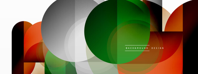 Fototapeta premium Creative geometric wallpaper. Minimal circle triangle and square line abstract background. Vector illustration for wallpaper banner background or landing page