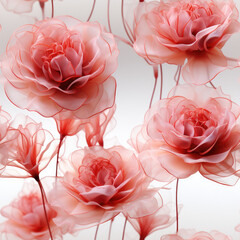 Seamless Roses Textile floral flower texture patterns for fabric digital print. Generative AI