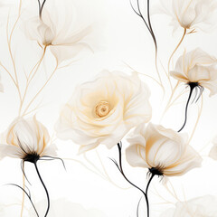 Seamless Roses Textile floral flower texture patterns for fabric digital print. Generative AI