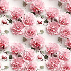 Seamless Roses Textile floral flower texture patterns for fabric digital print. Generative AI