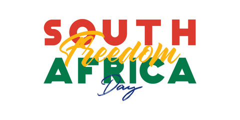 South Africa Freedom Day Text. Independence day celebration banner design.