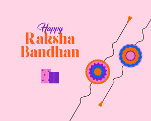 Happy Raksha Bandhan Typographic Layout with Rakhi vector layout for digital banner design 