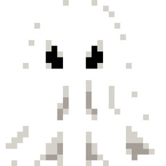 Ghost cartoon icon in pixel style