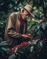 Amidst a lush coffee plantation