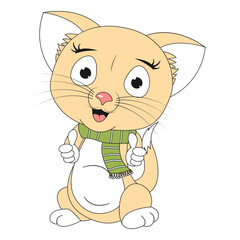 cute cat animal cartoon illustration