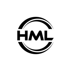 HML letter logo design with white background in illustrator, vector logo modern alphabet font overlap style. calligraphy designs for logo, Poster, Invitation, etc.