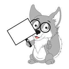 cute wolf animal cartoon illustration