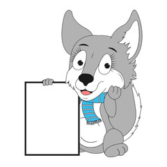 Fototapeta premium cute wolf animal cartoon illustration