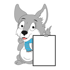 cute wolf animal cartoon illustration