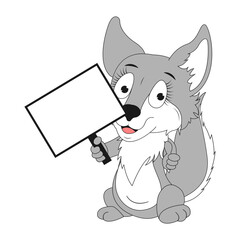 cute wolf animal cartoon illustration