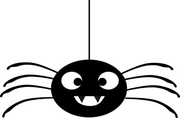 Naklejka premium halloween black spider icon. animal vector illustration.