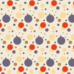 Polka dot pattern of shades of autumn on a gentle light background, vector illustration