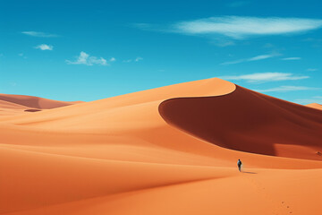 shot of the breathtaking desert under the blue sky captured in morocco, aesthetic look