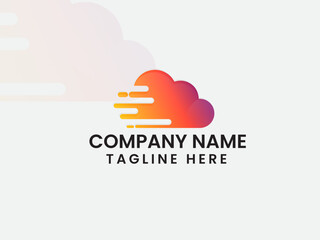 Fast Cloud logo design. Cloud fast vector. Sky. Blue. Business. Premium logo template. Cloud. Finance. Unique. Modern design. Office. Company. Colorful