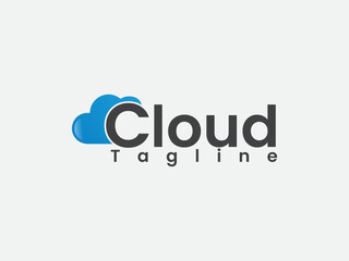 Cloud text logo design. Cloud vector. Sky. Blue. Business. Company. Colorful. Premium logo template. text Cloud. Finance. Unique. Modern design. Office