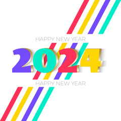 Happy new year 3d full color nomber
