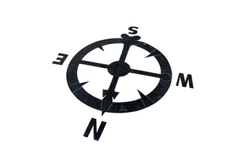 Fototapeta premium Metal compass circle isolated on white background