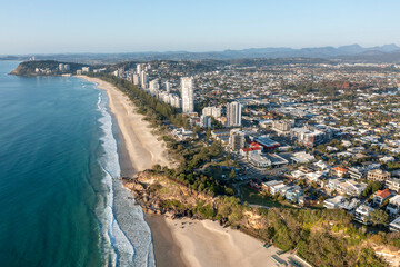 aerial view of Miami and Burleigh heads on the Queensland Gold Coast.