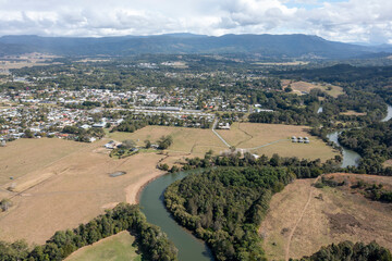 The New South Wales town of  Mullumbimby and the Brunswick river,