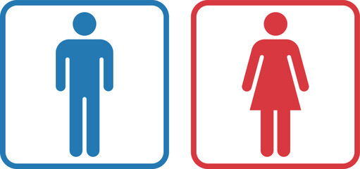 トイレのアイコン（男子トイレ・女子トイレ）toilet icon