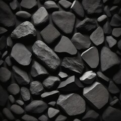 Black rock background. Dark gray stone texture. Black grunge background. Mountain close-up. Distressed backdrop. Wallpapper stone, stone wallpapper.