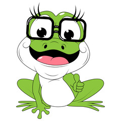 cute frog animal cartoon illustration