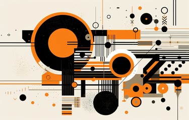 Obraz premium Modern geometric background with a geometric texture with a sand effect Whimsical geometric background with a soft pastel palette with a flower effect